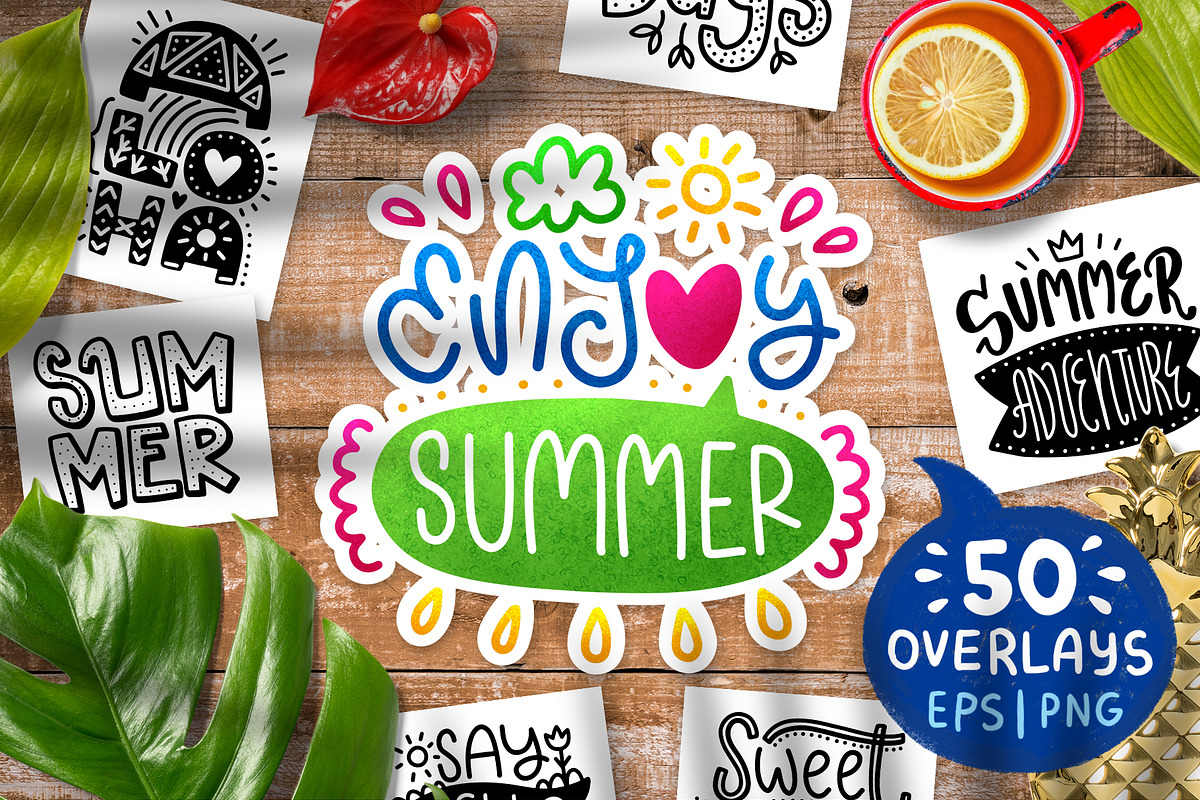 50 Summer Lettering Overlays in Objects - product preview 8