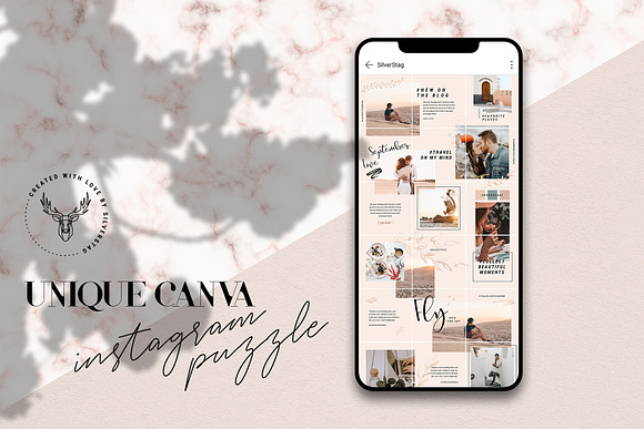 #InstaGrid 5 - Canva Puzzle Template in Instagram Templates - product preview 2