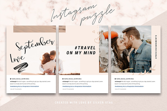 #InstaGrid 5 - Canva Puzzle Template in Instagram Templates - product preview 7