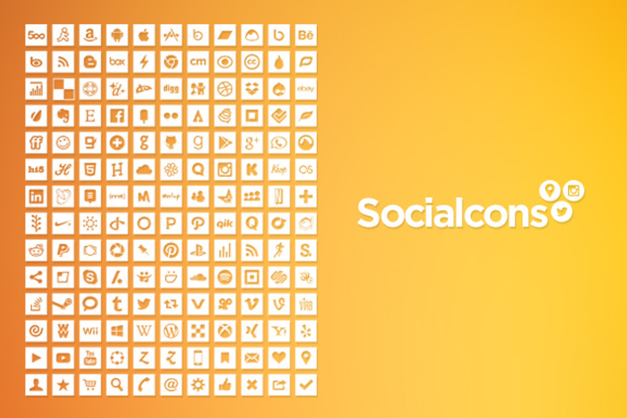 Vector Social Media Icons - Square