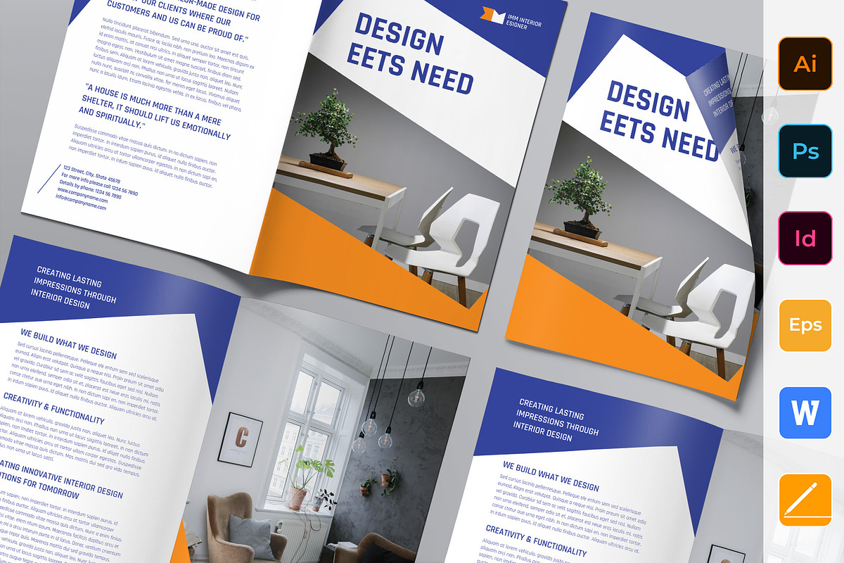 Interior Designer Brochure Bifold in Brochure Templates - product preview 8