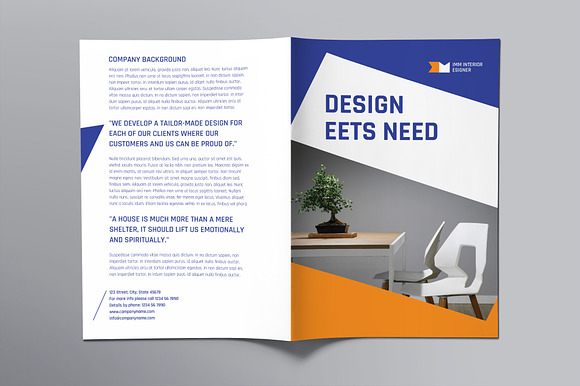 Interior Designer Brochure Bifold in Brochure Templates - product preview 1