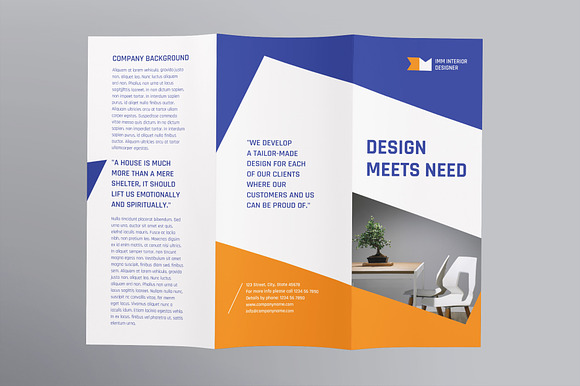 Interior Designer Brochure Trifold in Brochure Templates - product preview 1