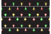 Holiday lights garlands vector