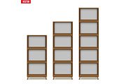 Empty rack with shelves or bookshelf