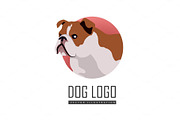 Bulldog Dog Logo on White Background