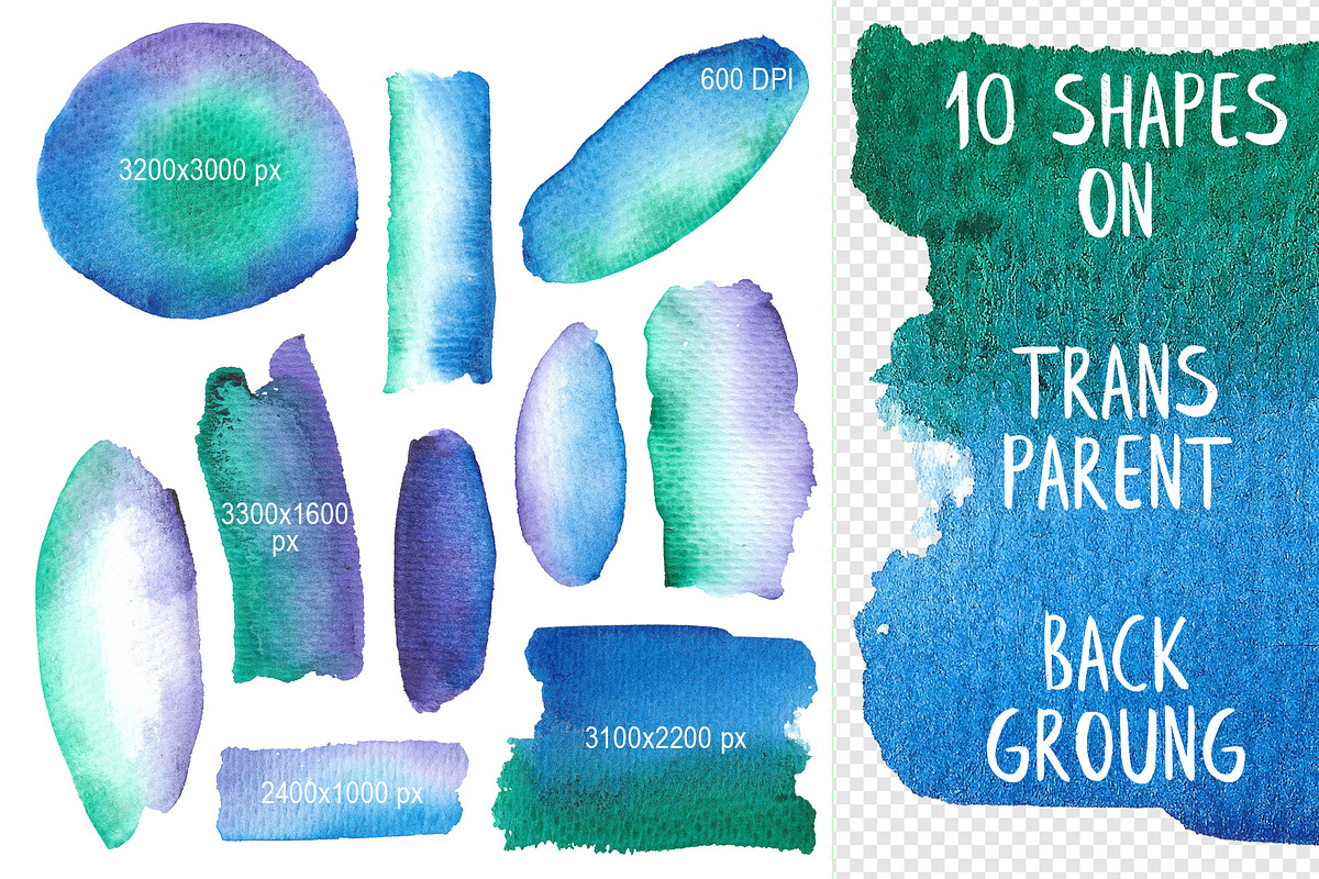Watercolor gradient splotches in Textures - product preview 8
