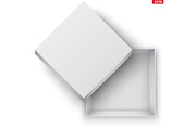 Blank of Open White Shoe Box