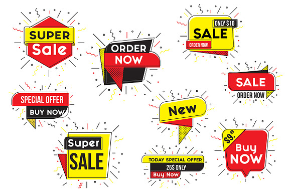 Collection of Sale Discount Banners in Illustrations - product preview 1
