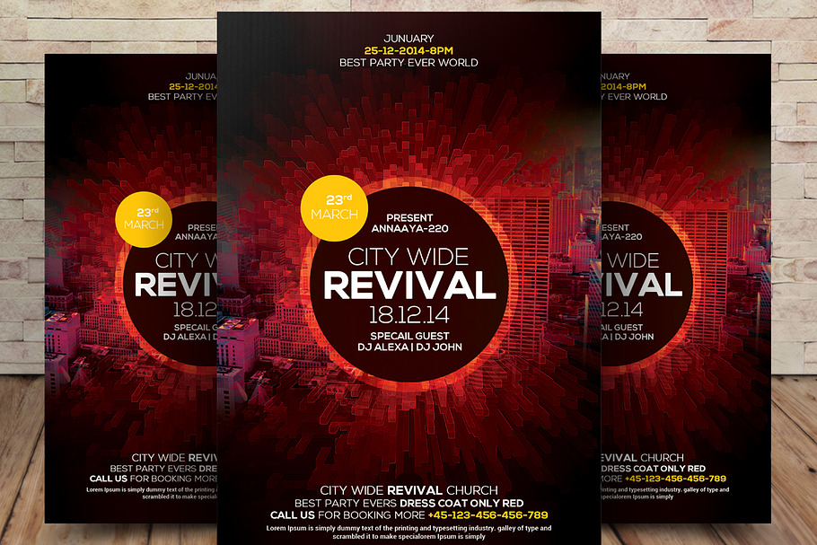 Revival Church Flyer Psd