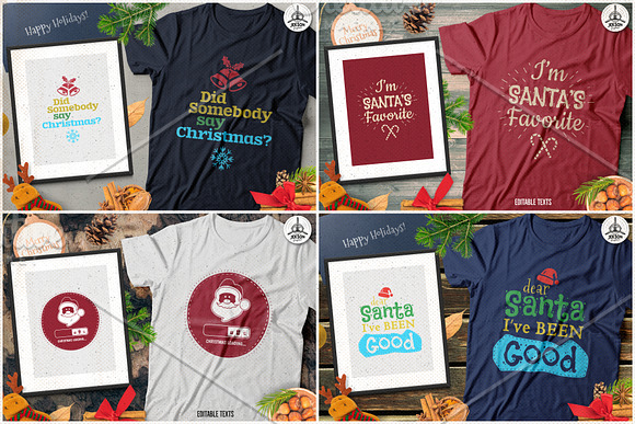 Christmas T-Shirts, Cards Bundle in Objects - product preview 5