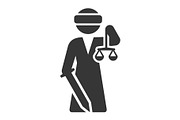 Justice Goddess Lady Femida Icon on