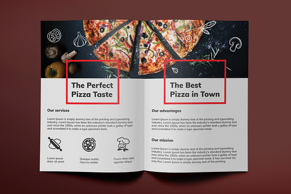 Pizza Brochure Bifold in Brochure Templates - product preview 2