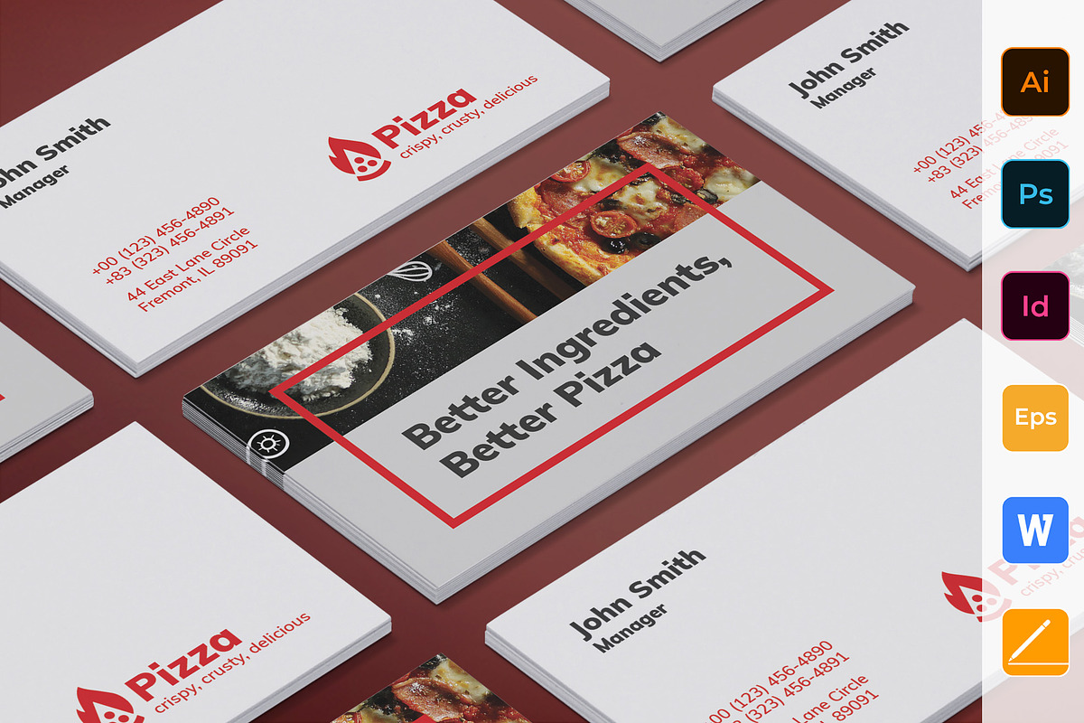 Pizza Business Card in Business Card Templates - product preview 8