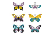 Cute butterflies set