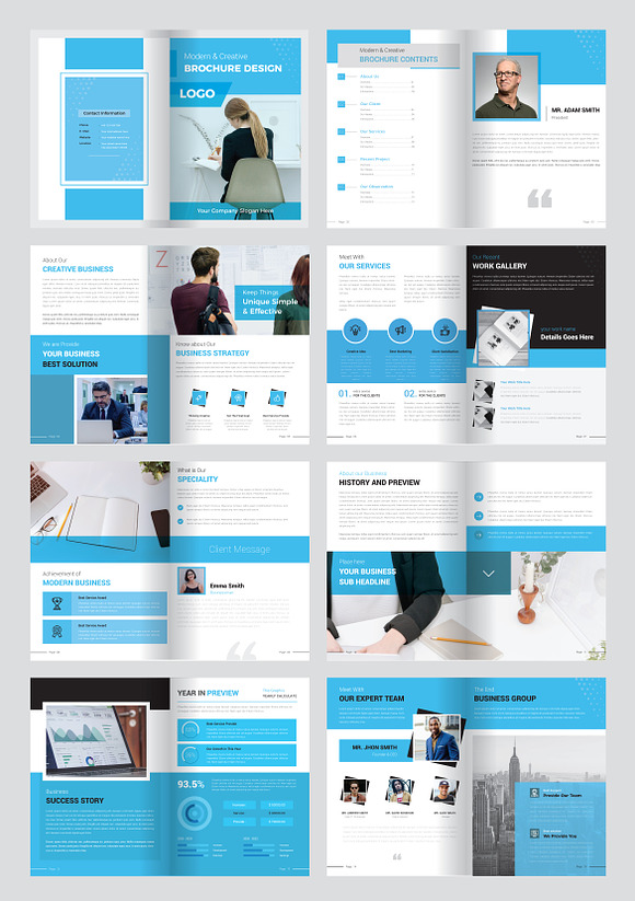 Modern 16 pages Brochure Design in Brochure Templates - product preview 10