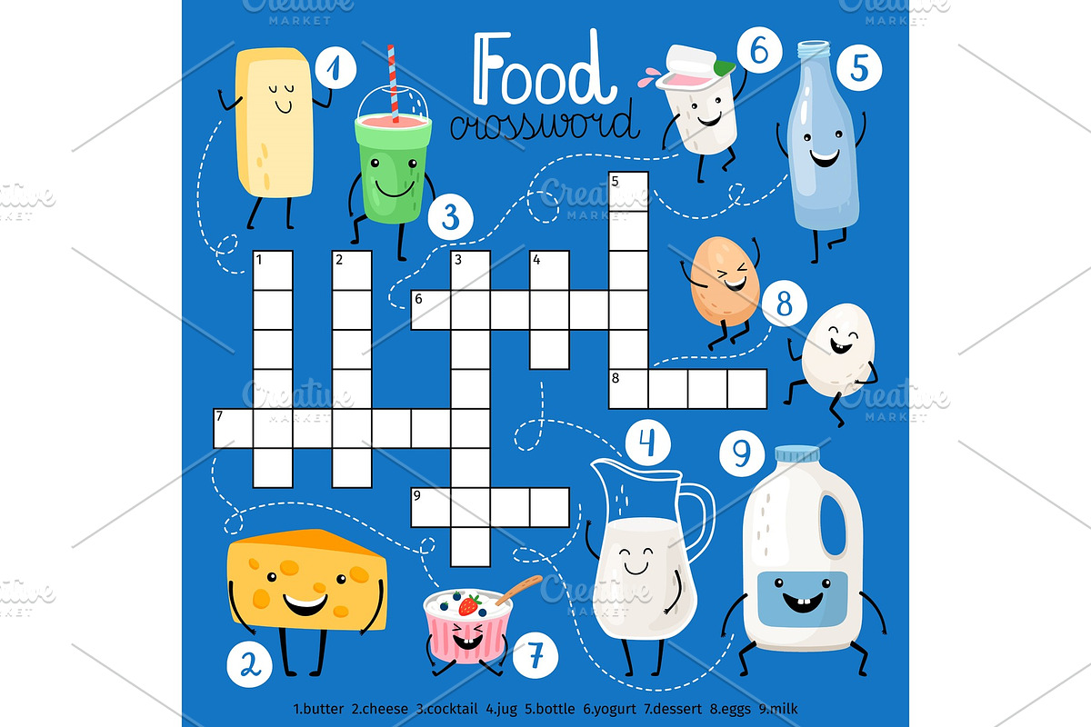 Dairy products food crossword in Objects - product preview 8