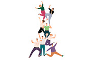 Successful people teamwork pyramid