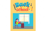 Back to School Poster with Schoolboy