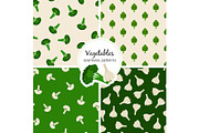 Vegetable seamless patterns set
