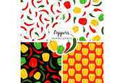 Chilli and bell pepper patterns
