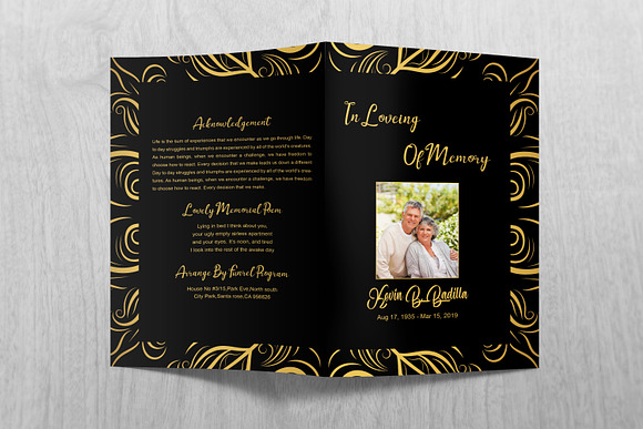 Printable Funeral Program Template in Brochure Templates - product preview 1