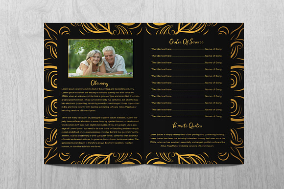 Printable Funeral Program Template in Brochure Templates - product preview 2