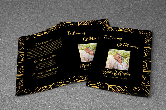 Printable Funeral Program Template in Brochure Templates - product preview 3