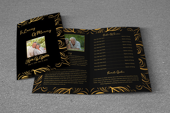 Printable Funeral Program Template in Brochure Templates - product preview 4