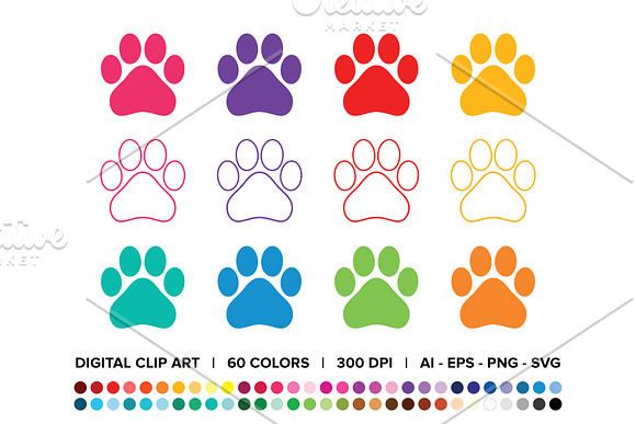 Dog Paw Graphic Set in Objects - product preview 6