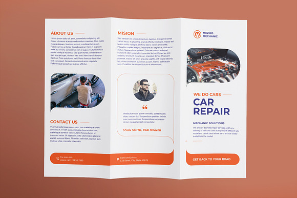 Car Repair Brochure Trifold in Brochure Templates - product preview 1