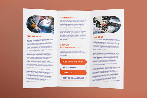 Car Repair Brochure Trifold in Brochure Templates - product preview 2