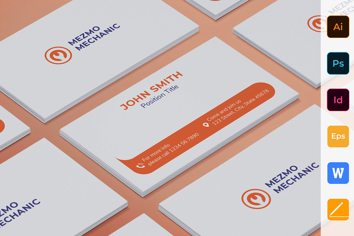 Car Repair Business Card in Business Card Templates - product preview 8