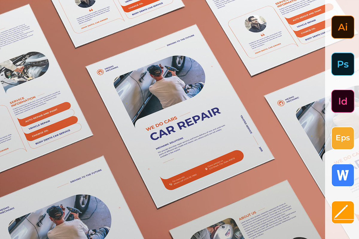 Car Repair Flyer in Invitation Templates - product preview 8