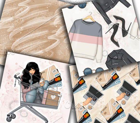 Shopping Clipart & Patterns in Illustrations - product preview 9