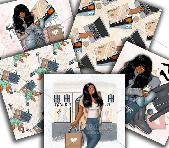 Shopping Clipart & Patterns in Illustrations - product preview 11