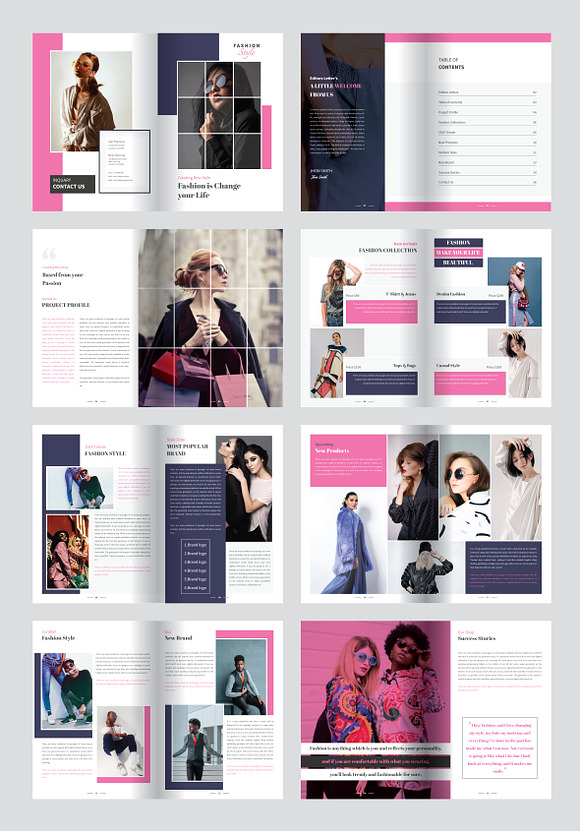 Modern Fashion 16 Page Brochure in Brochure Templates - product preview 12