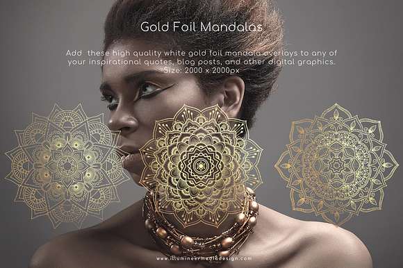 Gold Foil Power Words & Mandalas in Objects - product preview 1