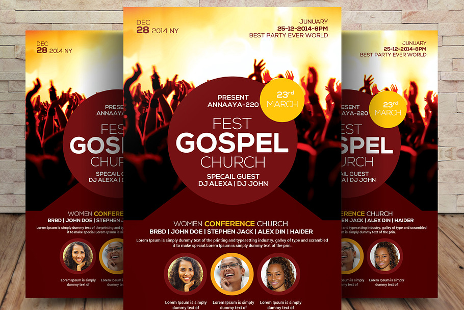 Gospel Fest Church Flyer Template in Flyer Templates - product preview 8