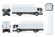 Vector truck template isolated on