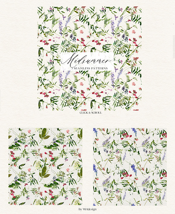 Midsummer - field flowers clipart in Illustrations - product preview 5