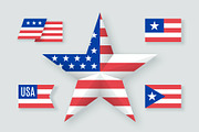 Set of USA symbols and design