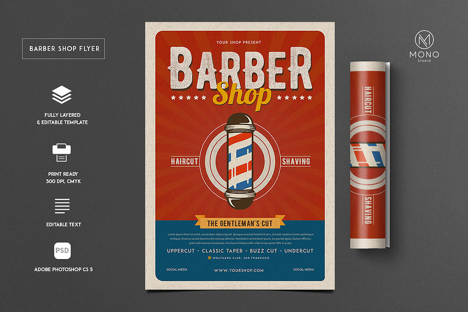 Retro Barbershop Flyer in Flyer Templates - product preview 8
