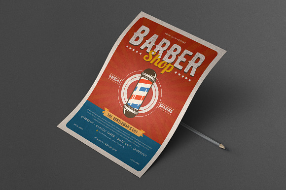 Retro Barbershop Flyer in Flyer Templates - product preview 2