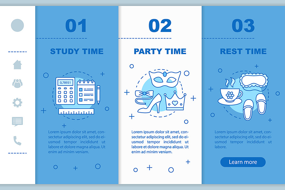 Time management mobile web pages