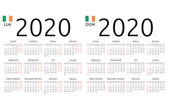 2020: multilingual calendars bundle in Stationery Templates - product preview 8