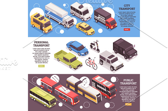 Transport Isometric Set in Illustrations - product preview 4