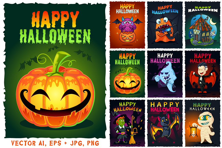 Happy Halloween Illustrations Set in Illustrations - product preview 8