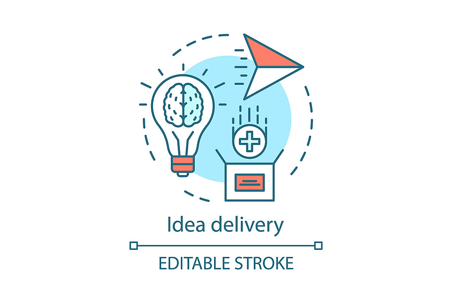 Idea delivery concept icon