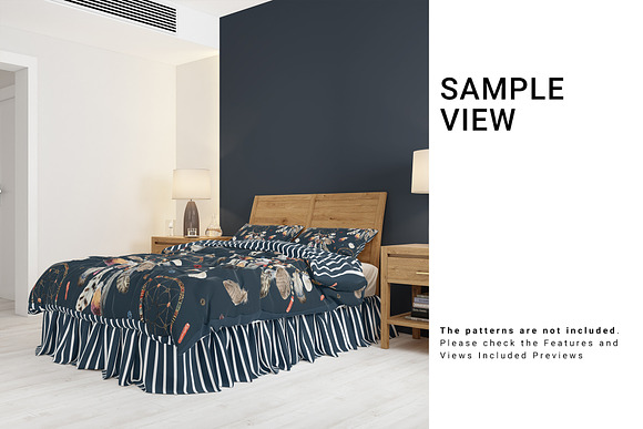 Bed Linen with Gathered Bed Skirt in Product Mockups - product preview 5